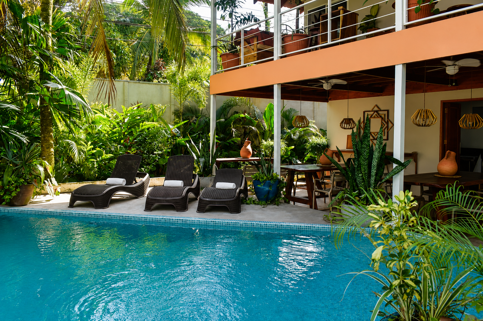 Tropical gardens and outdoor spaces at Sanctuary Puerto Viejo