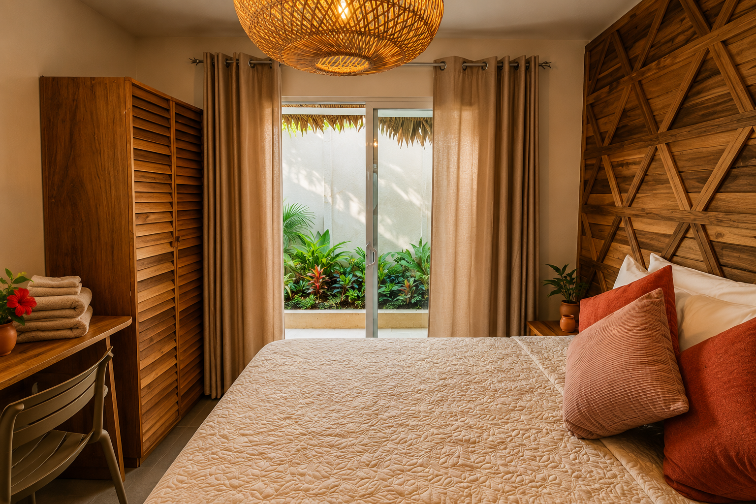 Queen room with private entrance at Sanctuary Puerto Viejo