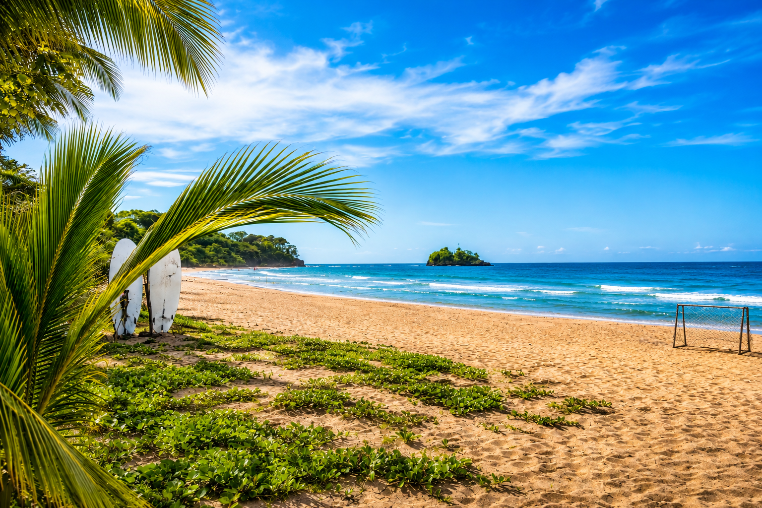 Surfing at Cocles Beach near Sanctuary Puerto Viejo