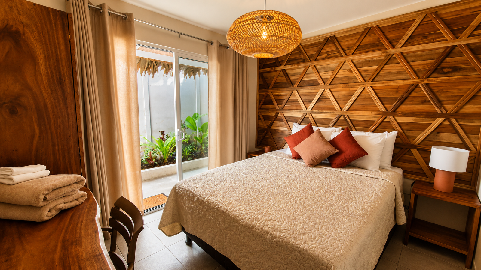 Sanctuary Puerto Viejo boutique hotel pool and tropical gardens at night